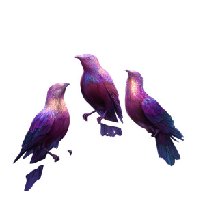 Shimmering Fantasy Birds Vinyl Car Decal Sticker – Waterproof & UV-Resistant 