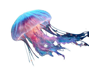 Glowing Jellyfish V8 Vinyl Car Decal Sticker – Waterproof & UV-Resistant 