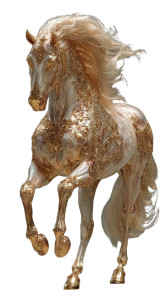 Golden Horse Fusion Vinyl Car Decal Sticker – Waterproof & UV-Resistant 