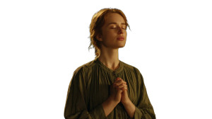 Serene Woman Praying V2 Vinyl Car Decal Sticker – Waterproof & UV-Resistant 