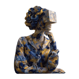 Abstract Cube Woman Vinyl Car Decal Sticker – Waterproof & UV-Resistant 