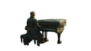 Blonde Pianist Diver Vinyl Car Decal Sticker – Waterproof & UV-Resistant 