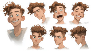 Smiling Animated Boy Vinyl Car Decal Sticker – Waterproof & UV-Resistant 