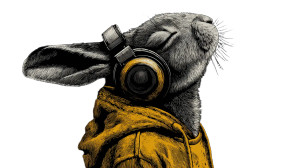 Rhythmic Rabbit Art V2 Vinyl Car Decal Sticker – Waterproof & UV-Resistant 