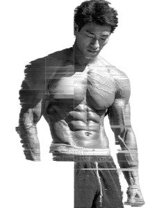 Glitch Art Bodybuilder Vinyl Car Decal Sticker – Waterproof & UV-Resistant 