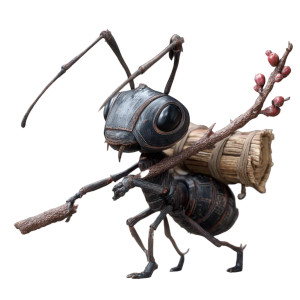 Ant Carries Twig Vinyl Car Decal Sticker – Waterproof & UV-Resistant 