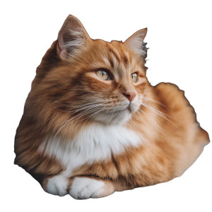 Fluffy Ginger Cat V2 Vinyl Car Decal Sticker – Waterproof & UV-Resistant 