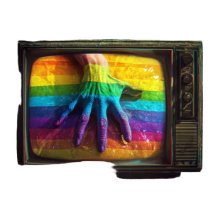 Rainbow Tv Hand Vinyl Car Decal Sticker – Waterproof & UV-Resistant 