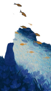 Golden Fish Fantasy Vinyl Car Decal Sticker – Waterproof & UV-Resistant 