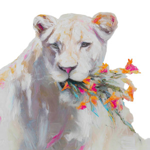 White Lion Bouquet Vinyl Car Decal Sticker – Waterproof & UV-Resistant 