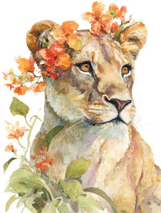 Adorable Lioness Portrait Vinyl Car Decal Sticker – Waterproof & UV-Resistant 
