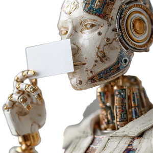 Golden Robotic Woman Vinyl Car Decal Sticker – Waterproof & UV-Resistant 