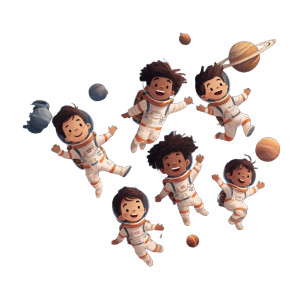 Child Astronauts Play V2 Vinyl Car Decal Sticker – Waterproof & UV-Resistant 