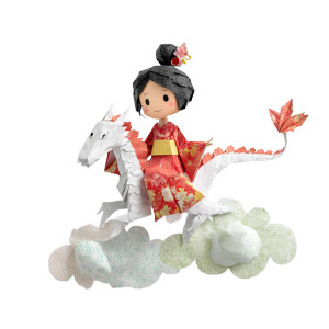 Origami Geisha Dragon Vinyl Car Decal Sticker – Waterproof & UV-Resistant Origami Geisha Dragon Vinyl Car Decal Sticker – Waterproof & UV-Resistant