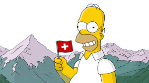 Homer In Switzerland Vinyl Car Decal Sticker – Waterproof & UV-Resistant 