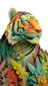 Abstract Tiger Art Vinyl Car Decal Sticker – Waterproof & UV-Resistant 