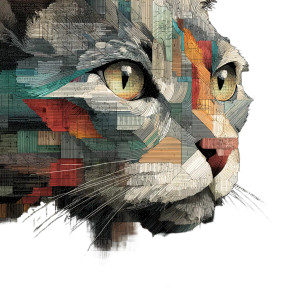 Stylized Cat V3 Vinyl Car Decal Sticker – Waterproof & UV-Resistant 