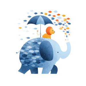 Blue Elephant Spray Vinyl Car Decal Sticker – Waterproof & UV-Resistant 