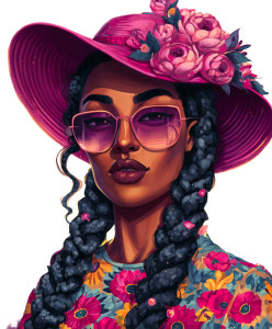 Confident Floral Woman Vinyl Car Decal Sticker – Waterproof & UV-Resistant 