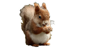 Red Squirrel Eating Vinyl Car Decal Sticker – Waterproof & UV-Resistant 