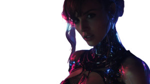 Female Cyborg V3 Vinyl Car Decal Sticker – Waterproof & UV-Resistant 