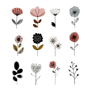 Doodle Flowers Vinyl Car Decal Sticker – Waterproof & UV-Resistant 