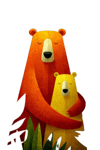 Father Bear Hug Vinyl Car Decal Sticker – Waterproof & UV-Resistant 