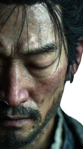 Meditative Samurai Portrait Vinyl Car Decal Sticker – Waterproof & UV-Resistant 