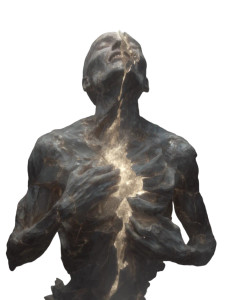 Cracked Human Figure Vinyl Car Decal Sticker – Waterproof & UV-Resistant 