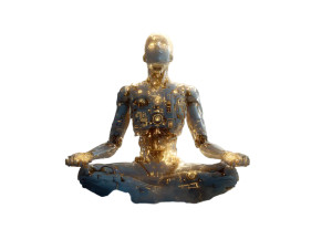 Enlightened Ai Meditating Vinyl Car Decal Sticker – Waterproof & UV-Resistant Enlightened Ai Meditating Vinyl Car Decal Sticker – Waterproof & UV-Resistant