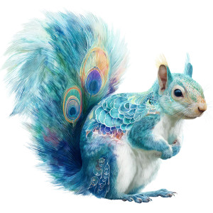 Squirrel-Peacock Hybrid Vinyl Car Decal Sticker – Waterproof & UV-Resistant 
