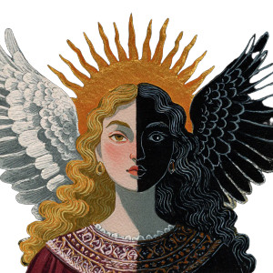 Angel-Demon Girl Vinyl Car Decal Sticker – Waterproof & UV-Resistant 