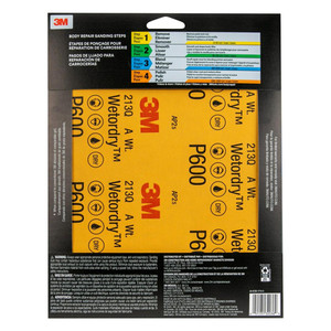3M Wetordry Sandpaper | 600 Grit Black Aluminum Oxide | Case of 5 Sheets | Ideal for Wet Sanding and Auto Body Repair