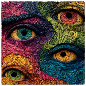 Colorful Swirly Eyes Vinyl Car Decal Sticker – Waterproof & UV-Resistant 