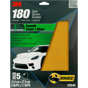 3M Gold Sandpaper | Fine Featheredging | P180 Grit | Case Of 5 Sheets 3M Gold Sandpaper | Fine Featheredging | P180 Grit | Case Of 5 Sheets