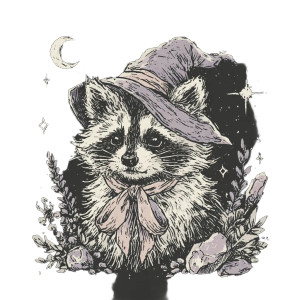Witch Hat Raccoon Vinyl Car Decal Sticker – Waterproof & UV-Resistant Witch Hat Raccoon Vinyl Car Decal Sticker – Waterproof & UV-Resistant