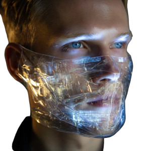 Futuristic Identity Mask Vinyl Car Decal Sticker – Waterproof & UV-Resistant 
