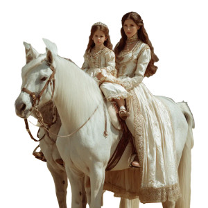 Royal Mother And Daughter Vinyl Car Decal Sticker – Waterproof & UV-Resistant 