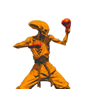 Alien Kung Fu V2 Vinyl Car Decal Sticker – Waterproof & UV-Resistant 