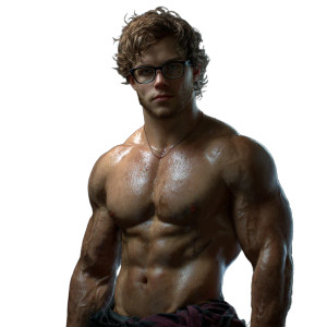 Muscular Man Glasses Vinyl Car Decal Sticker – Waterproof & UV-Resistant 
