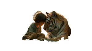 Boy With Tiger V2 Vinyl Car Decal Sticker – Waterproof & UV-Resistant Boy With Tiger V2 Vinyl Car Decal Sticker – Waterproof & UV-Resistant