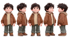 Chubby Boy Character Vinyl Car Decal Sticker – Waterproof & UV-Resistant 