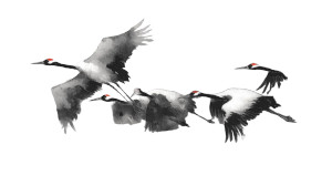 Crowned Cranes Flight Vinyl Car Decal Sticker – Waterproof & UV-Resistant 