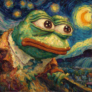 Surreal Pepe Painting Vinyl Car Decal Sticker – Waterproof & UV-Resistant 
