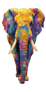 Colorful Elephant Painting Vinyl Car Decal Sticker – Waterproof & UV-Resistant Colorful Elephant Painting Vinyl Car Decal Sticker – Waterproof & UV-Resistant