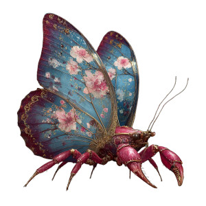 Butterfly Crab Hybrid Vinyl Car Decal Sticker – Waterproof & UV-Resistant 
