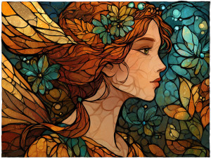 Stained Glass Fairy V2 Vinyl Car Decal Sticker – Waterproof & UV-Resistant 