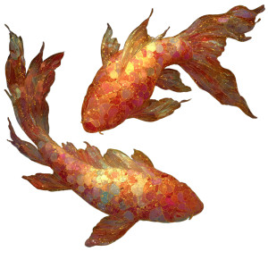 Sparkling Koi Fish Vinyl Car Decal Sticker – Waterproof & UV-Resistant 