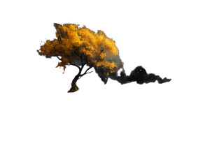 Golden Cliff Tree V2 Vinyl Car Decal Sticker – Waterproof & UV-Resistant 