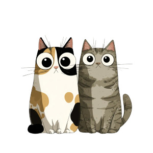 Cute Cartoon Cats V8 Vinyl Car Decal Sticker – Waterproof & UV-Resistant 